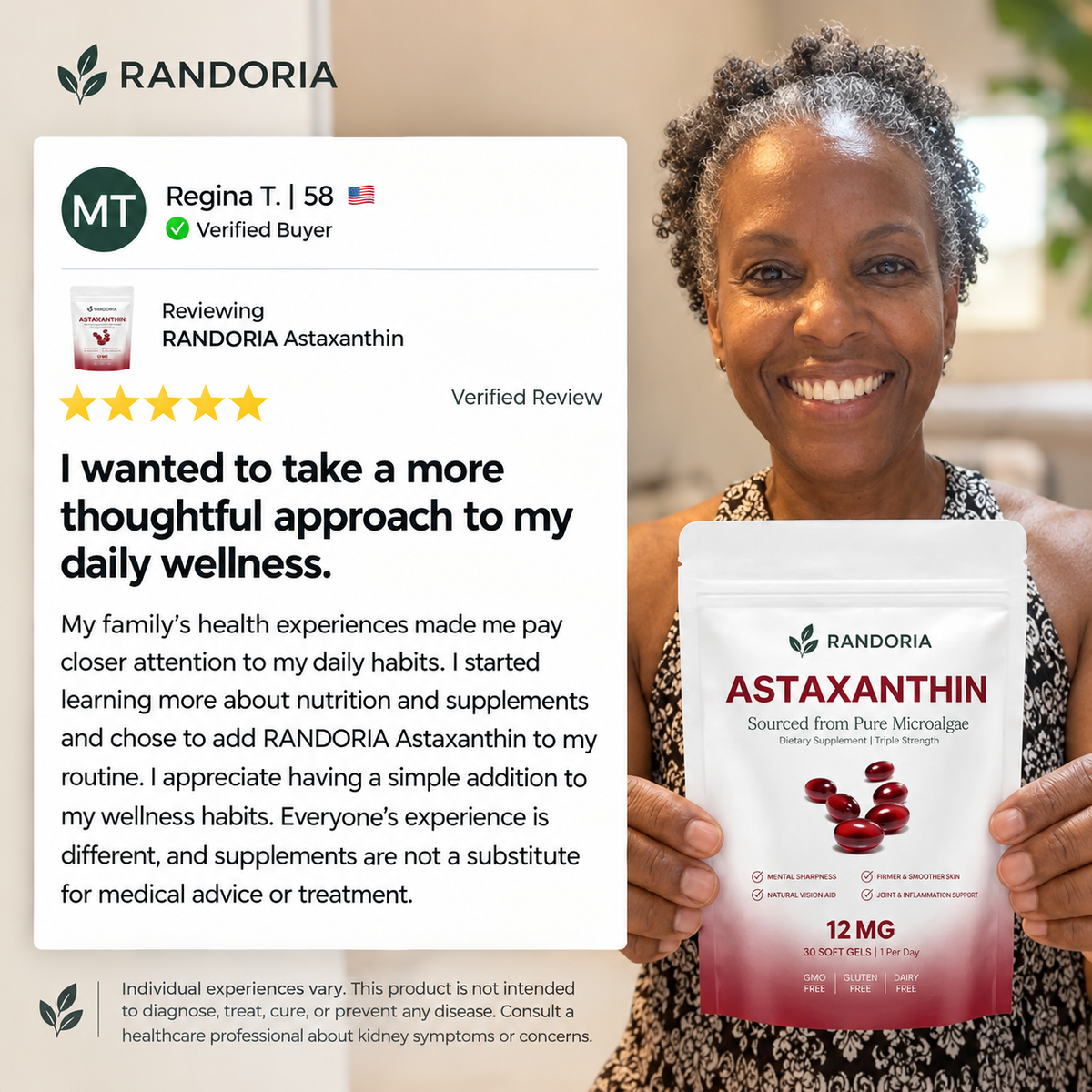 Randoria Astaxanthin 12mg Softgel Supplement