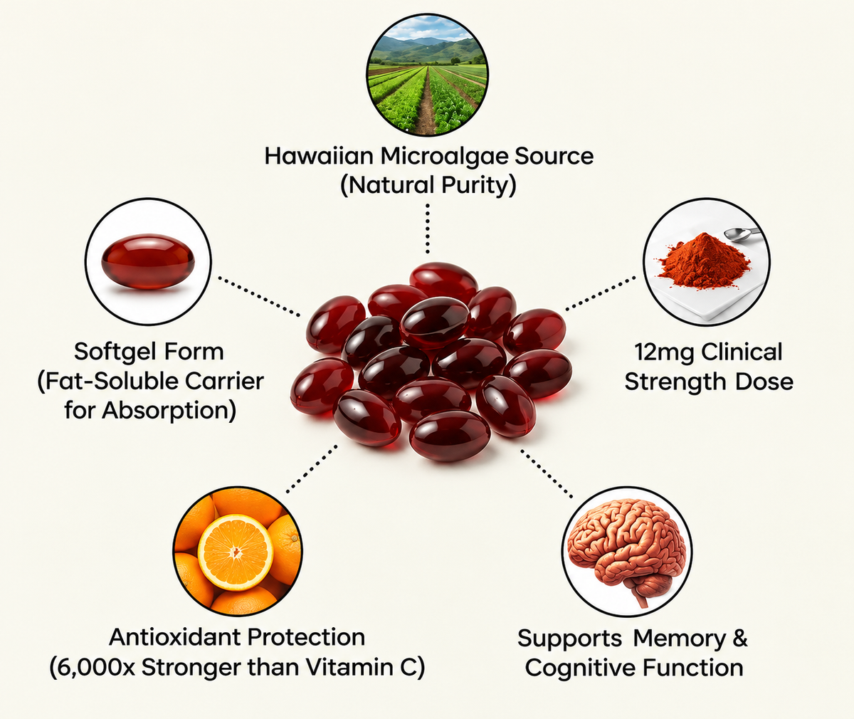Randoria Astaxanthin 12mg Softgel Supplement