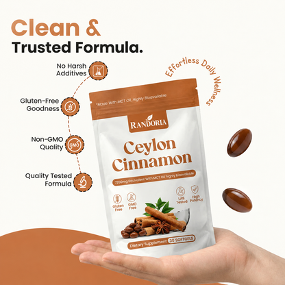 Ceylon Cinnamon 7200mg Equivalent with MCT Oil