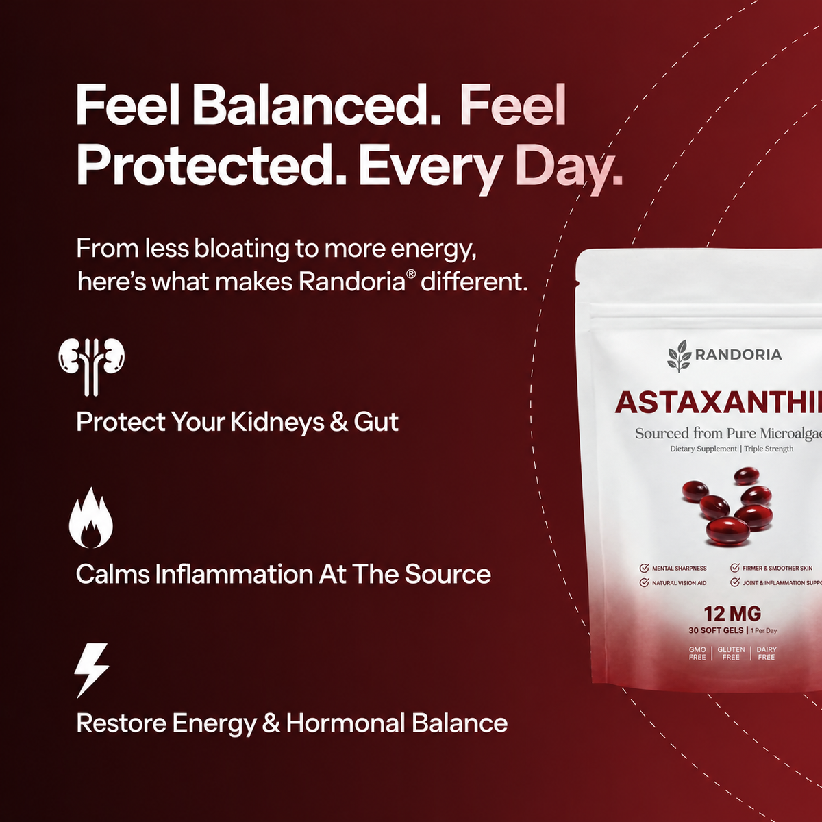 Randoria Astaxanthin 12mg Softgel Supplement